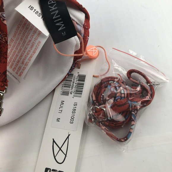 Women Medium MINKPINK Lucia Red Floral Bandeau Bikini Top - Picture 7 of 8